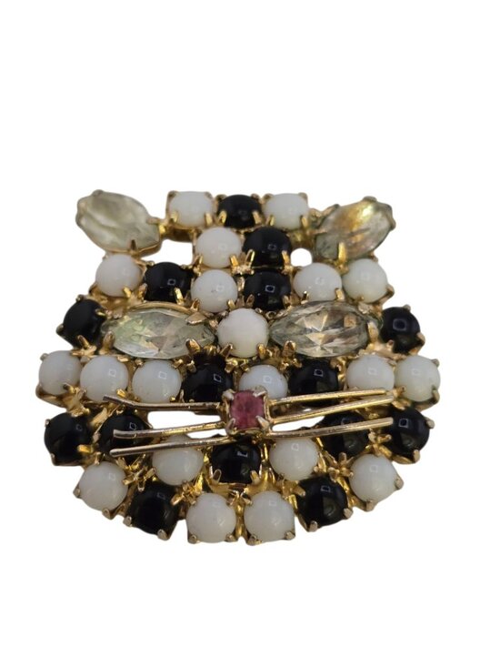 Similar Items to Vintage Warner Cat Brooch with Multicolored  Vintage Rhinestone Cat Brooch (A9111)